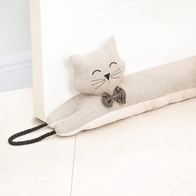 Tochtstopper Deur Raam - Windvanger - Huis Warm Houden - Verzwaarde Zandzakken - 122cm Lengte - Khaki Kat