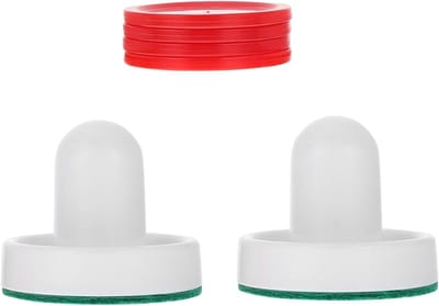 Airhockey Accessoires - Pucks Duwers - Tafelspel Plezier - Duurzaam Kunststof - Set van 8 - Gemengde Kleur