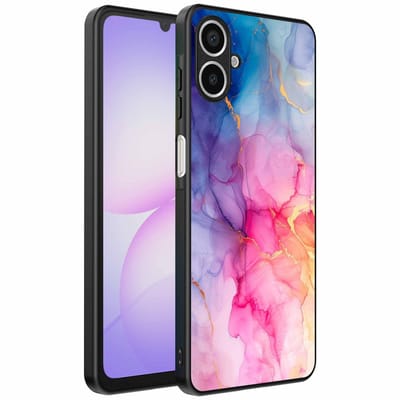 Geschikt voor Samsung Galaxy A07 Telefoonhoesje met marmeropdruk - TPU backcover case marble design - Regenboog - Smartphonica geschikt voor Samsung Galaxy A07