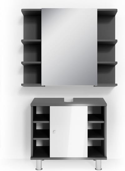 Vicco Badkamermeubel set Fynn, Antraciet, 2-delig