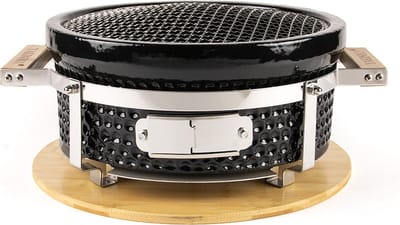 YAKINIKU Shichirin - MEDIUM - Rond - 34,5 cm - Keramiek - Japanse Tafelgrill - Keramische Japanese Yakitori Grill - Geschikt Voor Binchotan Houtskool - 2 t/m 6 Personen - Grilldoorsnede 29.8 cm