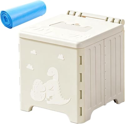 Draagbaar Potje - Reistoilet Opvouwbaar - Zindelijkheidstraining - Direct Uitklapbaar - 23 cm Hoog - Blauwgrijs