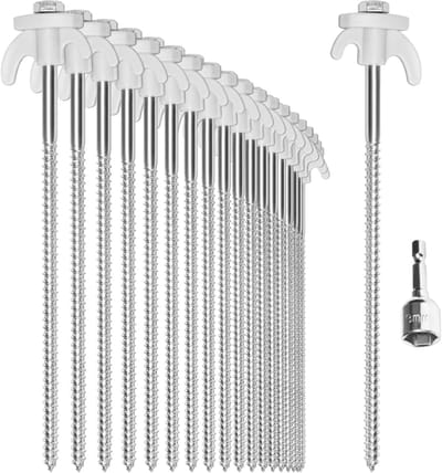 Tentharingen Staal - Grondnagels Schroef - Kamperen Outdoor - Adapter Accuschroevendraaier - 22x7mm