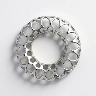 Cavill - Zilveren Hanger 925 Sterling Zilver - Gerhodineerd - Modern Filigraan Opengewerkt - Licht Elegant - 30,5 mm - Dames Sieraad