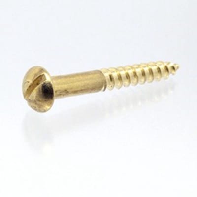 Houtschroeven. Bolkop. Messing. 3.0 x20mm. lang 13 stuks Gleufkop schroef. Homefix.