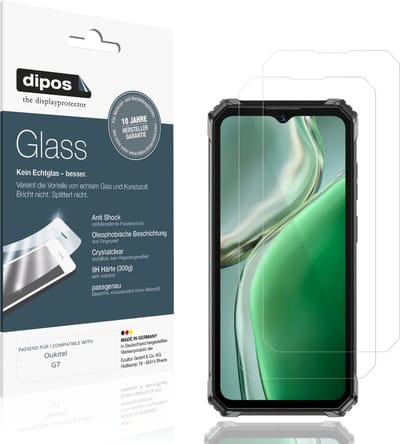 dipos – 2x Pantserfolie geschikt voor Oukitel G7 | 9H Screenprotector