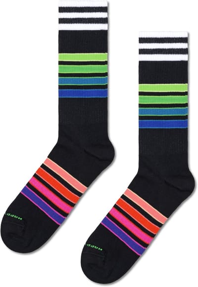Happy Socks Street Stripe Sneaker Sock - unisex sokken - zwart - Unisex - Maat: 36 - 40