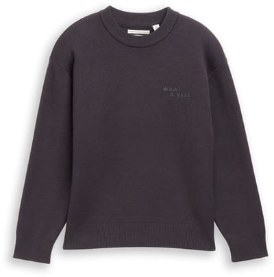 Tom Tailor - Oversized gebreide trui met print - Maat 152 - coal grey