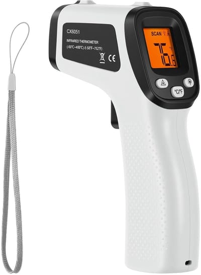 Aanlegthermometer - Zwart - -50°C tot 400°C - Infrarood Laser Thermometer met LCD-scherm - Voor Koken en Industrie