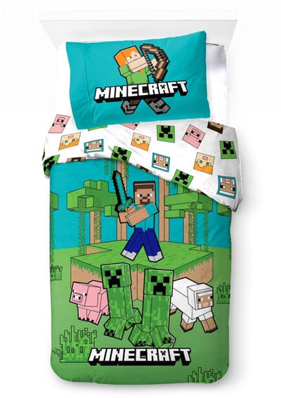 Minecraft Jungle Explore Dekbedovertrek 140 x 200 cm - Katoen (70 x 90 cm)