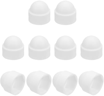 Dailygoods - QUARKZMAN Beschermkap voor moeren, 10 stuks, M12 x 19 x 23 mm, beschermkap met zeskantschroef van kunststof, afdekking met zeskantkop met moer-accorn, decoratieve waterdichte dop (wit)