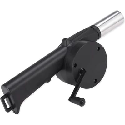 Mini souffleur d'air portable 25 cm, soufflet manuel à manivelle pour barbecue, souffleur d'air pour extérieur black