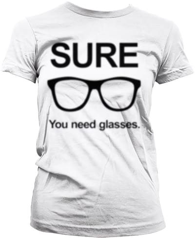 Hybris Dames-T-shirt 'Sure You Need Glasses' in meisjesachtige stijl SH-5-15705-LFH2-13