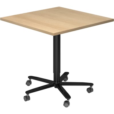 Vergadertafel | Beuk/Zwart | 80 x 80 cm x 72-114 cm | Bistro 88Q D
