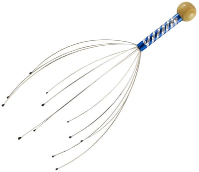 Dailygoods- Hoofdmassageapparaat met handvat - Hoofdhuidkrabber - Ontspannende stimulatie - Diepe ontspanning - Haargroeistimulatie - 21,5 cm lengte - Hoofdmassager