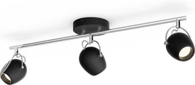 Philips Rivano Opbouwspot - Geïntegreerd LED - Zwart - 3 x 4,3W - 1200 lumen