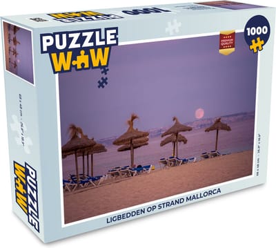 Puzzel Ligbedden op strand Mallorca - Legpuzzel - Puzzel 1000 stukjes volwassenen