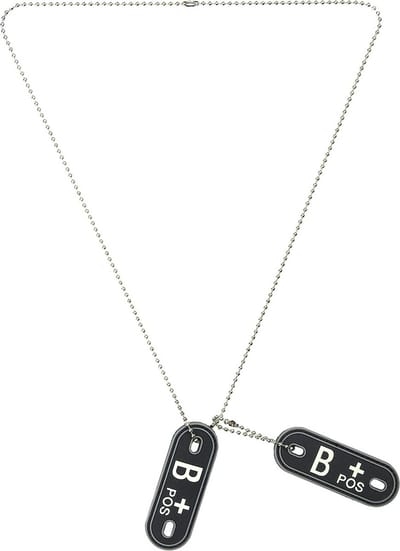 101inc Dog tag PVC Bloedgroep B+ positief