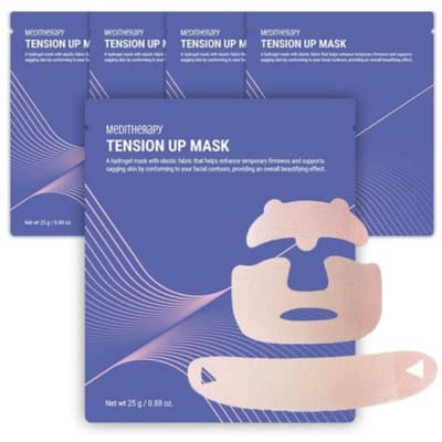 MEDITHERAPY Masque Tension Up Masque Tissu Raffermissant & Liftant Instantané 28g x 5 Feuilles gray