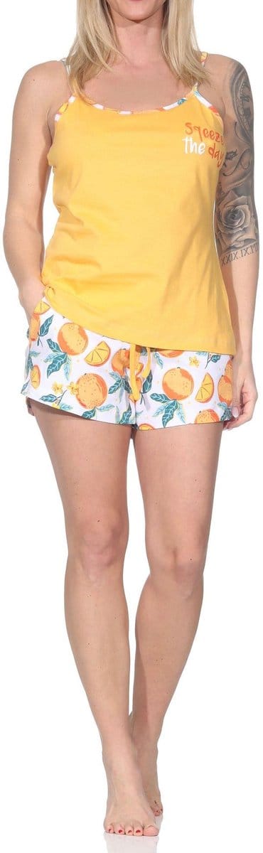Normann dames pyjama korte pyjama in een frisse look en met spaghettibandjes top