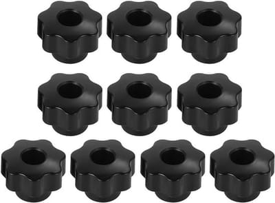 Sterknop 10 Stuks - Zwarte Kunststof - M12 Draaddiameter - Hoogwaardig Materiaal - Comfortabele Grip - Totale Hoogte 32,4 mm - Handgreep