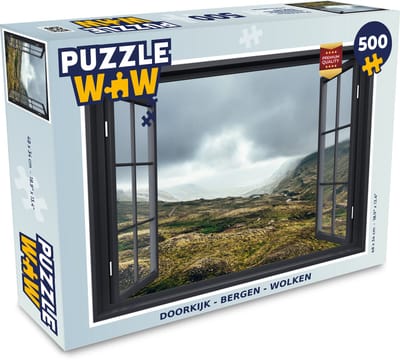 Puzzel Doorkijk - Berg - Wolken - Legpuzzel - Puzzel 500 stukjes