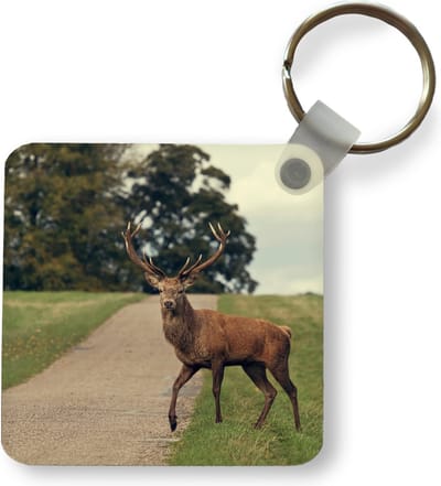 Sleutelhanger - Uitdeelcadeautjes - Hert - Groen - Gras - Plastic