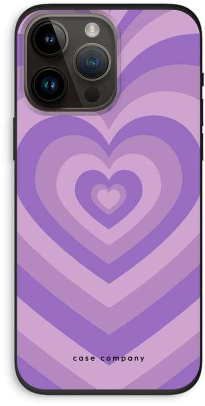 Case Company® - Hoesje geschikt voor iPhone 14 Pro Max hoesje - Hart Paars - Biologisch Afbreekbaar Telefoonhoesje - Bescherming alle Kanten en Schermrand