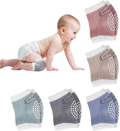 Baby Kniebeschermers - Kruipbeschermers - Bescherming bij Kruipen - Anti-slip Rubberen Punten - One Size - Meerdere Kleuren