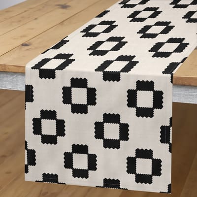 ABAKUHAUS Tafelloper – Moderne geometrische stijl – 40x225 cm – Champagne/Antraciet