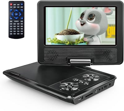 7,5" Draagbare DVD Speler Met 9,5" HD-Draaibaar Scherm - Stereoluidspreker Ondersteunt 4-6 Uur Afspeeltijd - Sync TV Ondersteunt USB/SD-Kaart [Blu-ray Niet Ondersteund]