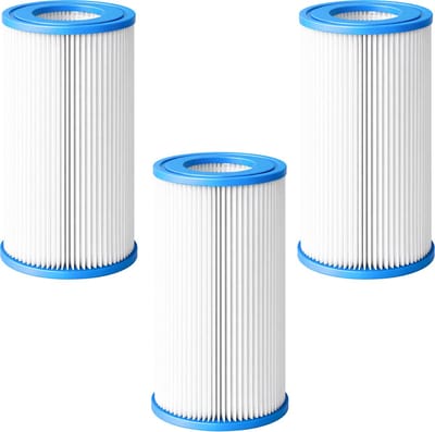 Zwembadfilterpatroon Type A/Type III/Type C [Set van 3] Compatibel met Intex, Bestway, Flowclear en Summer Waves-pompen van 530-1500 GPH 10,6 x 20,3 cm Phonillico®