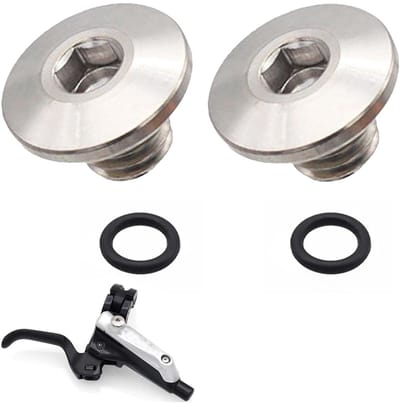 Fietsontluchtingsschroeven met O-ring, titanium legering, M5 x 10mm, 2 stuks, compatibel met Shimano XT SLX Zee Deore LX