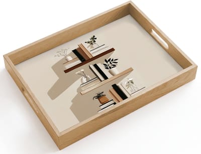 Dienblad hout 40x30 cm - Schootdienblad - Plankjes - Boeken - Vaasjes - Planten - Borrelplank rechthoek - Plateau dienbladen