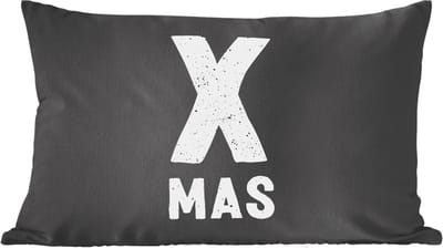 Sierkussens - Kussentjes Woonkamer - 50x30 cm - Xmas - Kerst - Zwart - Vintage - Quotes
