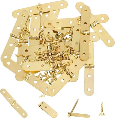 Pack of 20 Folding Hinges Flip Hinges 270° Chest Tape with Screws Door Hinge Furniture Hinges for Cupboard Window Folding Table Wardrobe Wooden Box