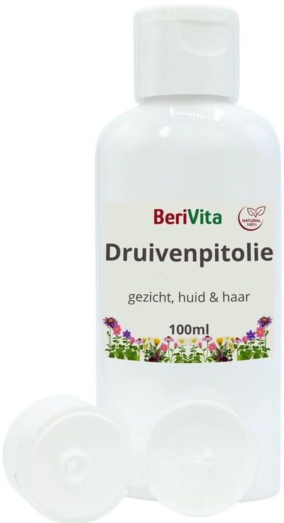 Druivenpitolie Puur 100ml - Huidolie en Haarolie - Koudgeperst - Grape Seed Oil