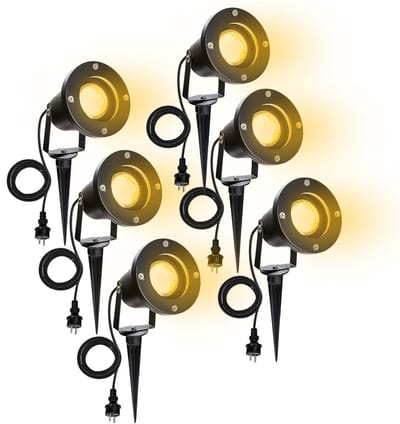 LED Tuinspot met Grondspies Warm Wit - Set van 6 Stuks - GU10 Fitting - Tuinverlichting met Stekker - Buitenverlichting Prikspots - Waterdicht IP65