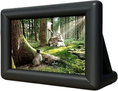 Opblaasbaar Projectiescherm - Filmscherm Buiten - Filmfeest Tuin - Snel Opblaasbaar - 16:9 Verhouding - Wit