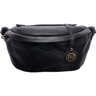Roberta M Zwart Rundleer Tas