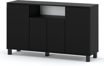 Meubel Square - Dressoir CORSO - Mat Zwart - 140cm - Kast