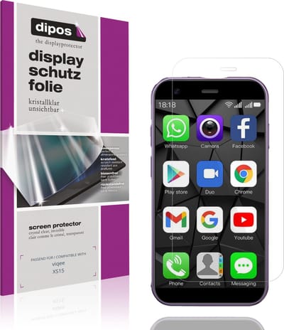 dipos – 4x Beschermfolie geschikt voor viqee XS15 | Krasbestendige & heldere Screenprotector Ultra-Thin