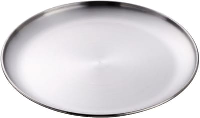 Roestvrijstalen Borden - 30 cm RVS Platen - 1 Stuks - Geborsteld Metaal Ontwerp - Voor Camping en Keukengebruik - Zilverkleurig