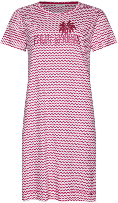 MyRebelle - Nachthemd - Palm Springs - Bio Katoen - Roze/Wit - Maat 38
