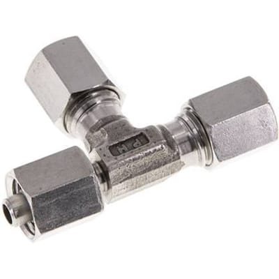 6L RVS L-vorm Snijringkoppeling Draaidoorvoer 315bar Verstelbaar ISO 8434-1