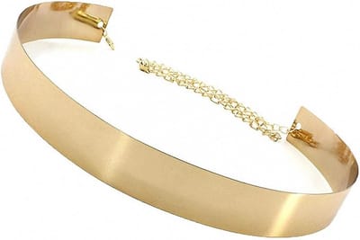 Dailygoods - Dailygoody - Dames Full Metal Sleek Spiegelplaat Tailleband Riem - Elegant Design - Gouden Zilver - Skinny Riem - Perfecte Lichaamscurve - Geschikt vo...