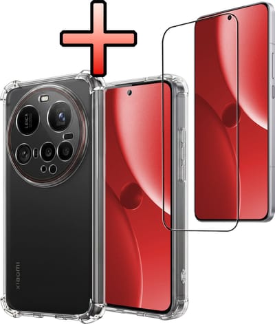 Hoesje - Met Screenprotector - Geschikt voor Xiaomi 15 Ultra - Sterk & Shockproof - Siliconen Case - Back Cover - Telefoon Hoes - Shock Proof - Transparant