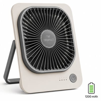 Mini Ventilator Oplaadbaar USB C – Draadloze Tafelventilator – Stille Bureau Ventilator – Camping Ventilator – 1200 mAh