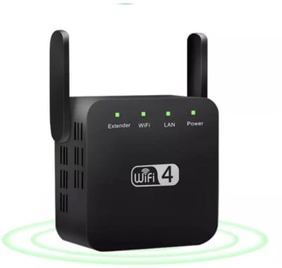 DrPhone WR1 - WiFi Extender 300Mbps – 2.4GHz Versterker – Range Extender met Antennes – Betere Dekking – Zwart