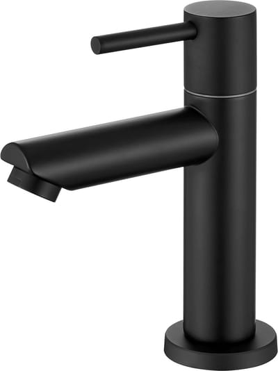 Anycee Max Koudwater wastafelkraan - Zwart - Badkamer - Wastafel kraan - Waterbesparend - Toiletkraan - Mengkraan - Koud Badkamerkraan - Zwart